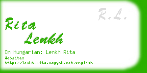 rita lenkh business card